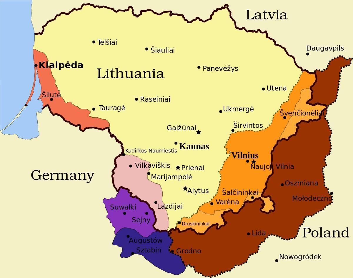 harta e kaunas në Lituani