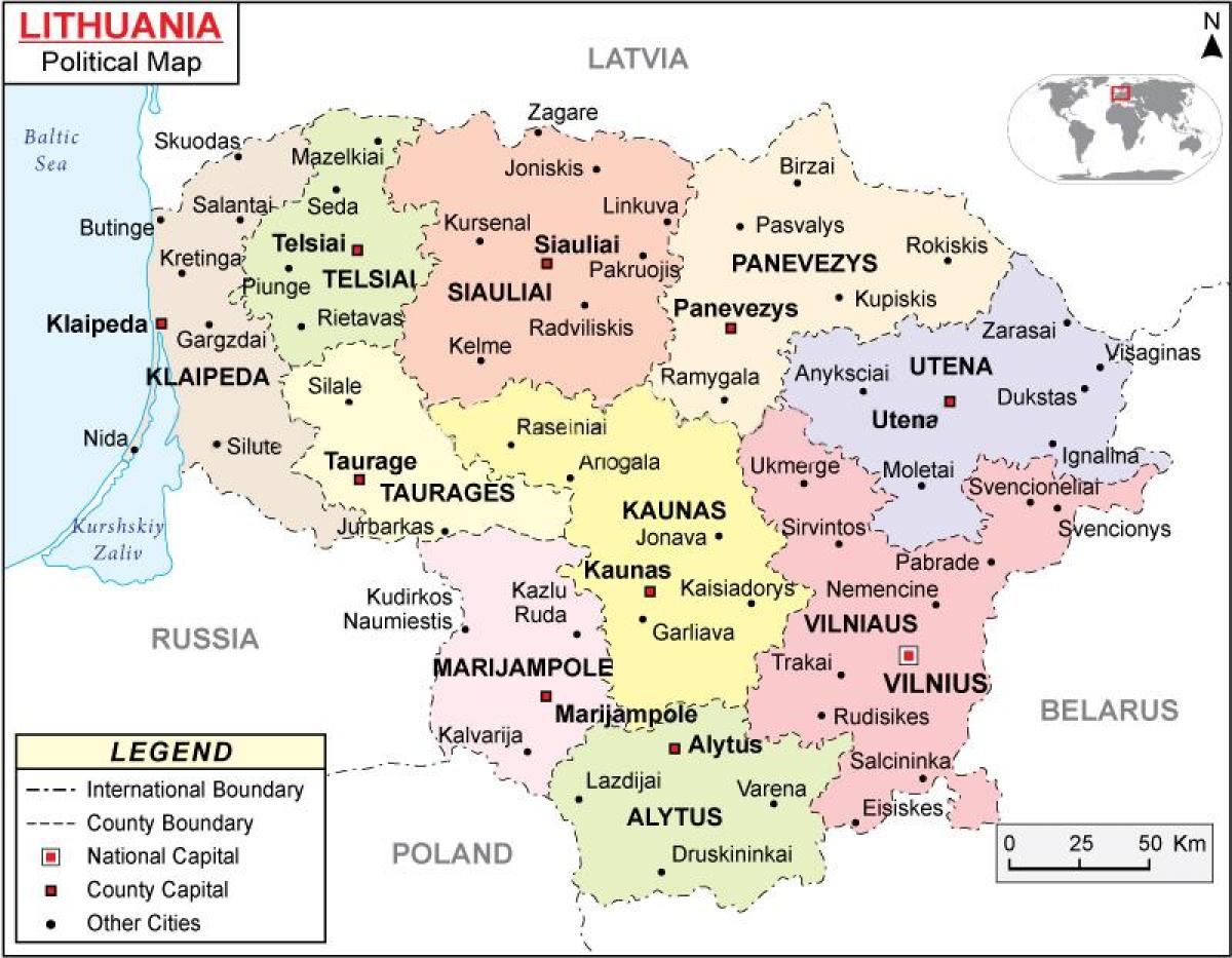 Harta e Lituanisë politike