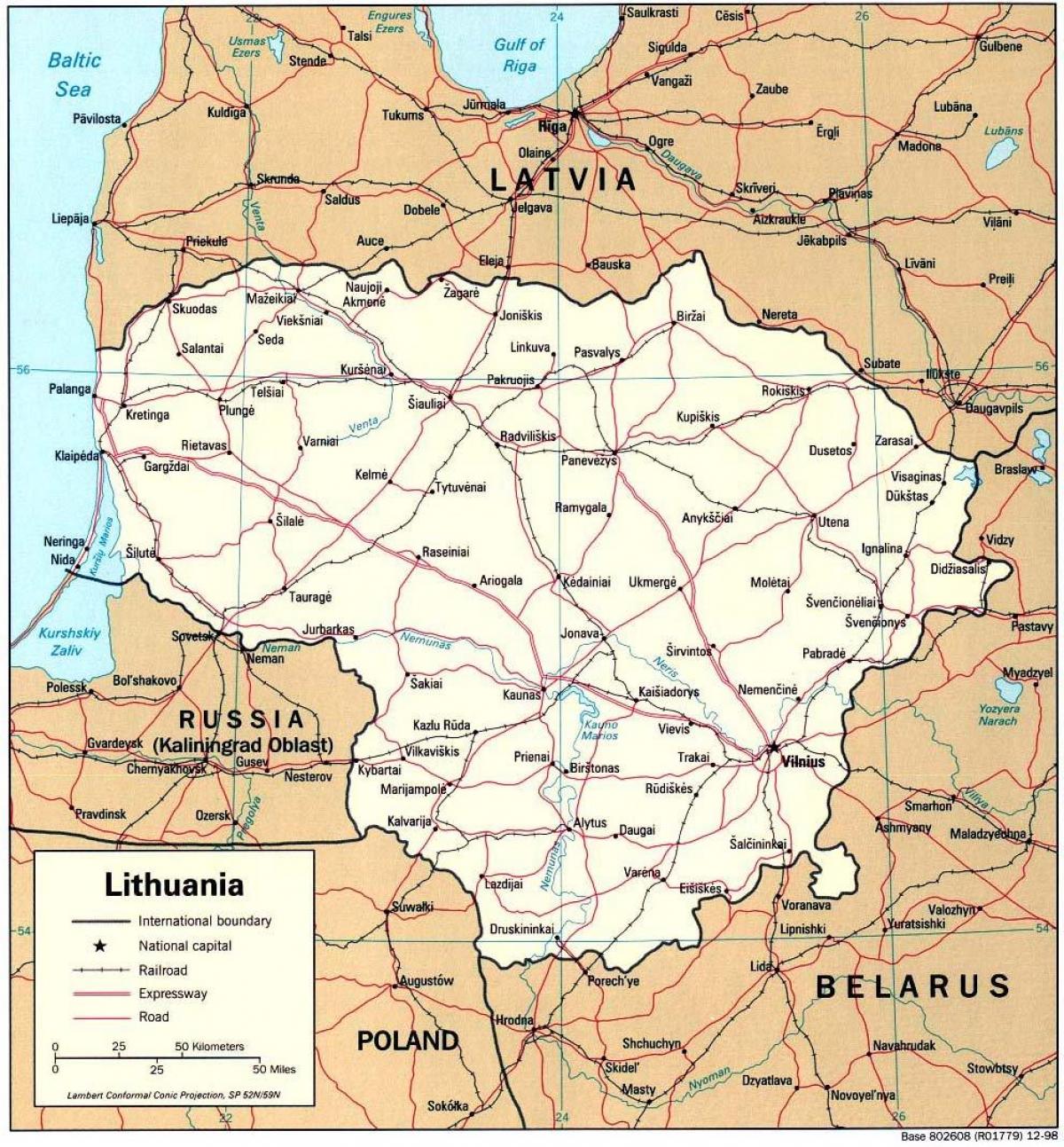 hartë që tregon Lituani