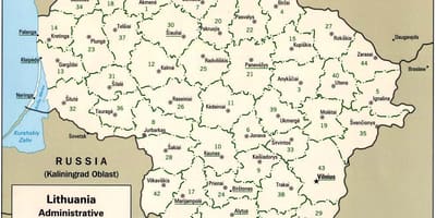 Harta harta e Lituanisë me qytetet
