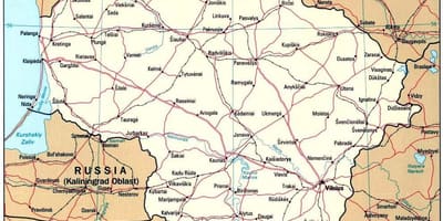 Hartë që tregon Lituani