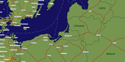 Harta e Lituanisë tren